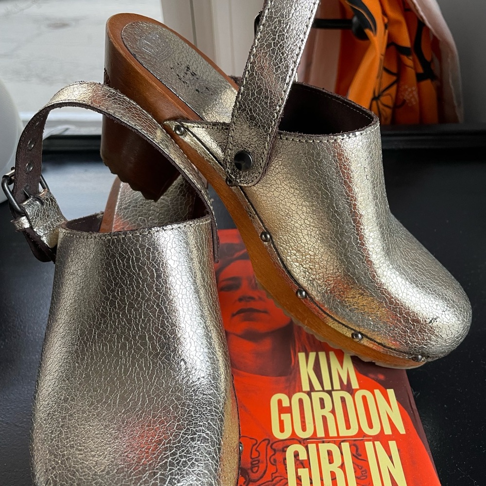 Juicy Couture Gold Clogs
